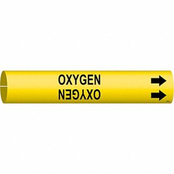 BRADY Pipe Marker Oxygen 2 in H 2 in W, 5LDT2