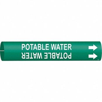 BRADY Pipe Marker Potable Water 2 in H 2 in W, 5LDU2