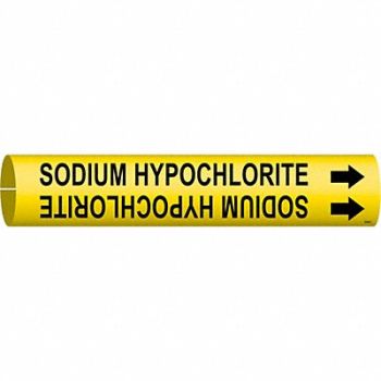 BRADY Pipe Mrkr Sdium Hypochlorite 2in H 2in W, 5LDV4