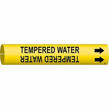 BRADY Pipe Marker Tempered Water 2 in H 2 in W, 5LDV8