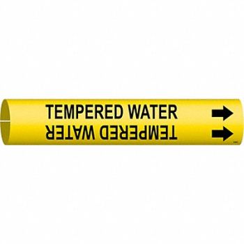 BRADY Pipe Marker Tempered Water 2 13/16in H, 5LDV9