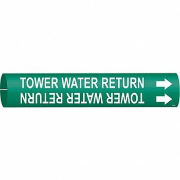 BRADY Pipe Marker Tower Water Return, 5LDW1