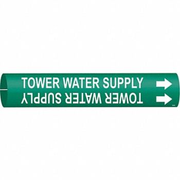 BRADY Pipe Mrkr Tower Water Supply 2in H 2in W, 5LDW2