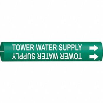 BRADY Pipe Mrkr Tower Water Supply 2 13/16in H, 5LDW3