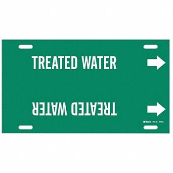 BRADY Pipe Marker Treated Water 10in H 24in W, 5LDW5