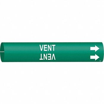 BRADY Pipe Marker Vent 2 in H 2 in W, 5LDX4