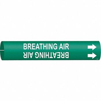 BRADY Pipe Marker Breathing Air 2 in H 2 in W, 5LDY6