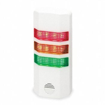 FEDERAL SIGNAL Tower Light 60 FPM Green Orange Red, 5LE19