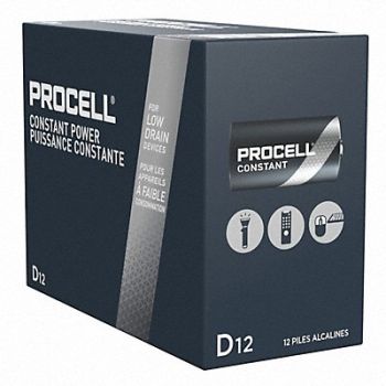 DURACELL PROCELL Battery Alkaline D Everyday PK12, 5LE21