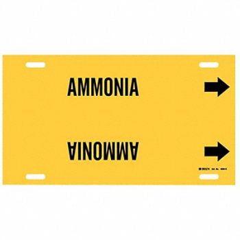 BRADY Pipe Marker Ammonia 10 in H 24 in W, 5LEH5