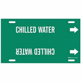 BRADY Pipe Marker Chilled Water 10in H 24in W, 5LEL8