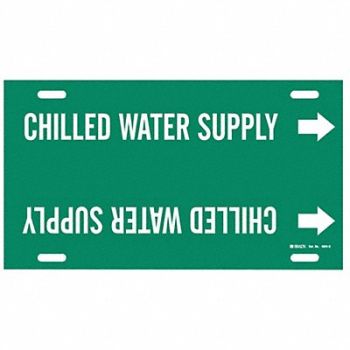 BRADY Pipe Marker Chilled Water Supply 10in H, 5LEN4