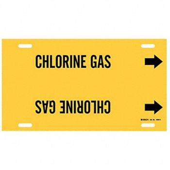 BRADY Pipe Marker Chlorine Gas 10 in H 24 in W, 5LEP0