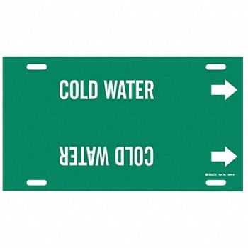 BRADY Pipe Marker Cold Water 10 in H 32 in W, 5LEP7