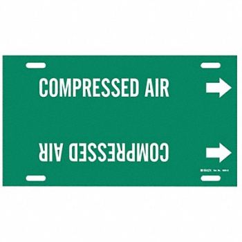 BRADY Pipe Marker Compressed Air 10in H 24in W, 5LER2