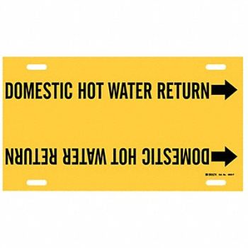 BRADY Pipe Mrkr Domestic Hot Watr Return 8in H, 5LEW0