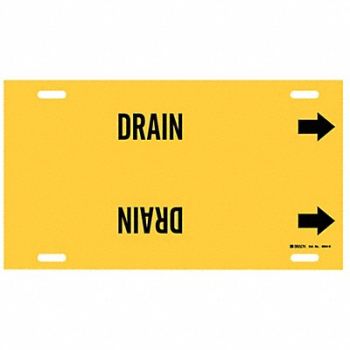 BRADY Pipe Marker Drain 10 in H 32 in W, 5LEW8