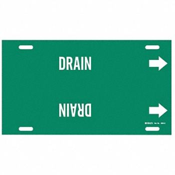 BRADY Pipe Marker Drain 10 in H 24 in W, 5LEX0