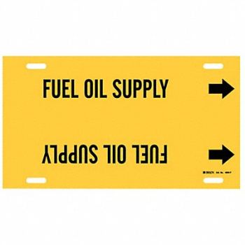 BRADY Pipe Marker Fuel Oil Supply 8in H 16in W, 5LEX8