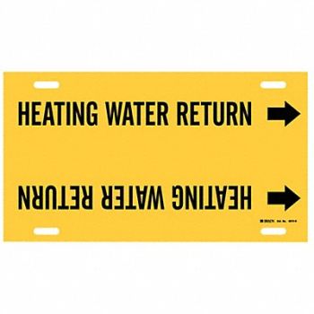 BRADY Pipe Marker Heating Water Return 10in H, 5LEZ2