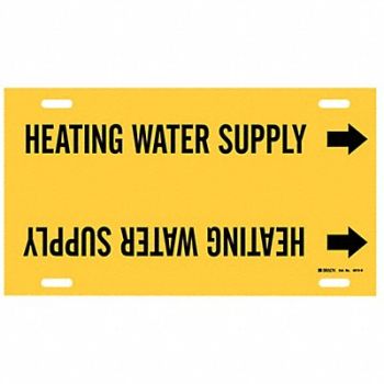BRADY Pipe Marker Heating Water Supply 10in H, 5LEZ5