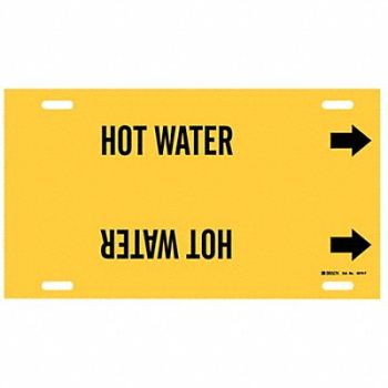 BRADY Pipe Marker Hot Water 8 in H 16 in W, 5LFA2