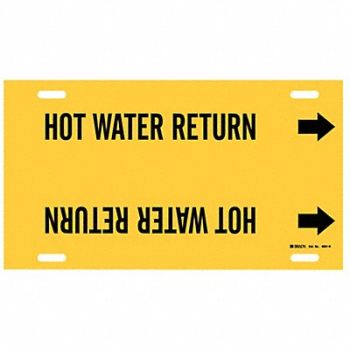 BRADY Pipe Mrkr Hot Water Return 10in H 32in W, 5LFA7
