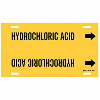 BRADY Pipe Mrkr Hydrchloric Acid 10in H 24in W, 5LFC5