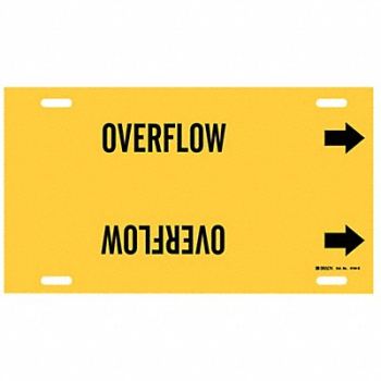 BRADY Pipe Marker Overflow 10 in H 24 in W, 5LFF5