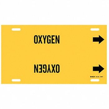 BRADY Pipe Marker Oxygen 8 in H 16 in W, 5LFF7