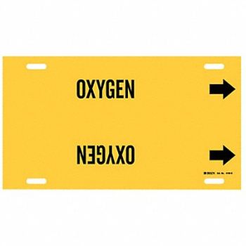 BRADY Pipe Marker Oxygen 10 in H 24 in W, 5LFF8