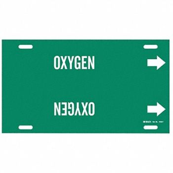 BRADY Pipe Marker Oxygen 8 in H 16 in W, 5LFG0