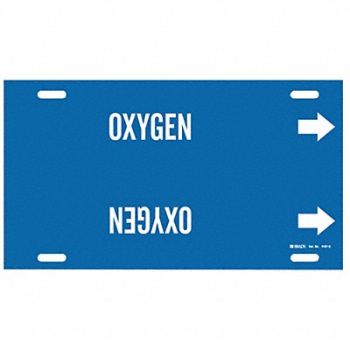 BRADY Pipe Marker Oxygen 10 in H 24 in W, 5LFG4
