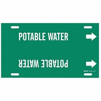 BRADY Pipe Marker Potable Water 10in H 32in W, 5LFH3