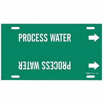 BRADY Pipe Marker Process Water 10in H 32in W, 5LFH9
