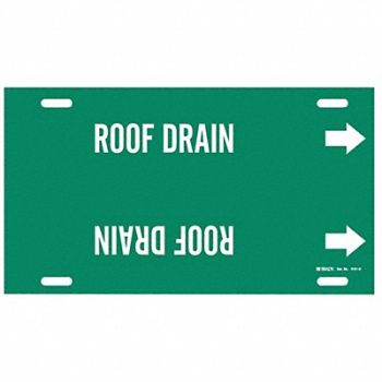 BRADY Pipe Marker Roof Drain 10 in H 32 in W, 5LFJ2