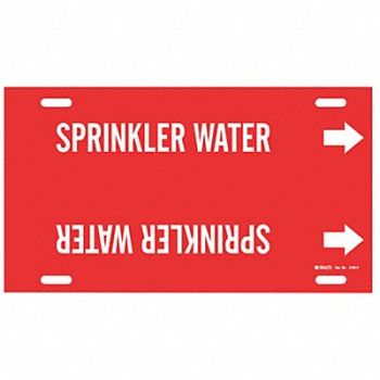 BRADY Pipe Marker Sprinkler Water 8in H 16in W, 5LFK5