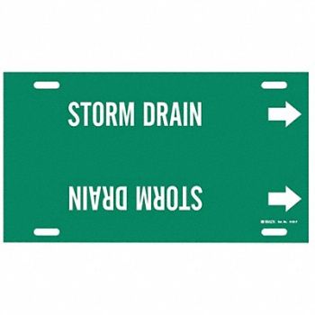 BRADY Pipe Marker Storm Drain 8 in H 16 in W, 5LFL1
