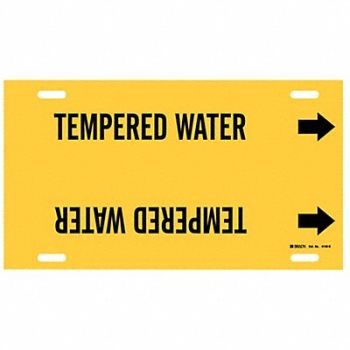 BRADY Pipe Marker Tempered Water 10in H 24in W, 5LFL5