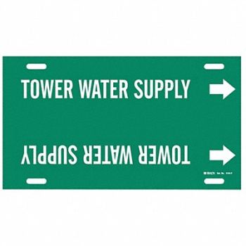 BRADY Pipe Mrkr Tower Watr Supply 8in H 16in W, 5LFN0