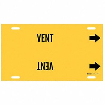 BRADY Pipe Marker Vent 8 in H 16 in W, 5LFN9