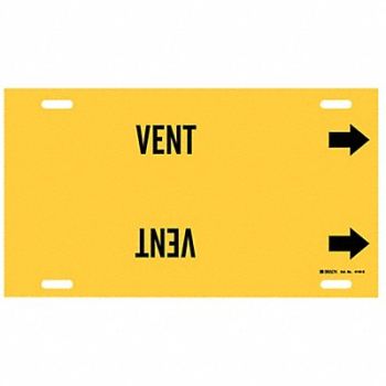 BRADY Pipe Marker Vent 10 in H 24 in W, 5LFP0