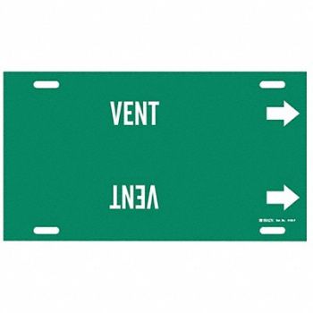 BRADY Pipe Marker Vent 8 in H 16 in W, 5LFP5