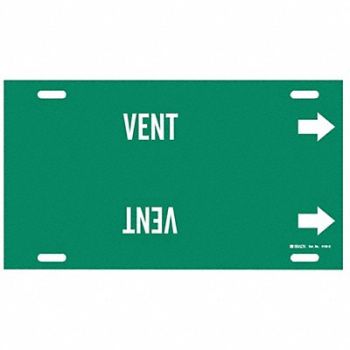 BRADY Pipe Marker Vent 10 in H 24 in W, 5LFP6