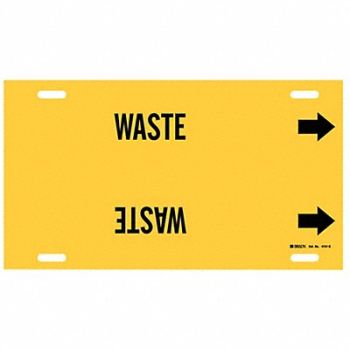 BRADY Pipe Marker Waste 10 in H 24 in W, 5LFP9
