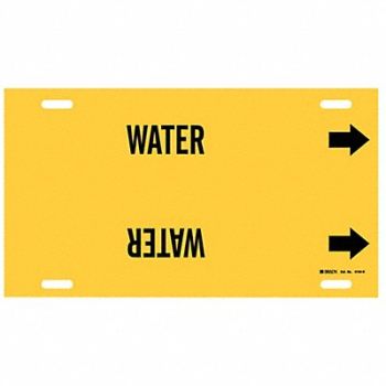 BRADY Pipe Marker Water 10 in H 32 in W, 5LFR3