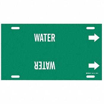 BRADY Pipe Marker Water 8 in H 16 in W, 5LFR4