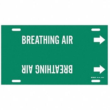 BRADY Pipe Marker Breathing Air 10in H 24in W, 5LFT7