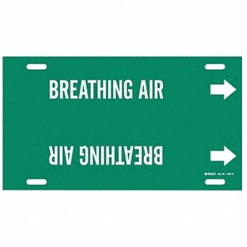 BRADY Pipe Marker Breathing Air 10in H 32in W, 5LFT8