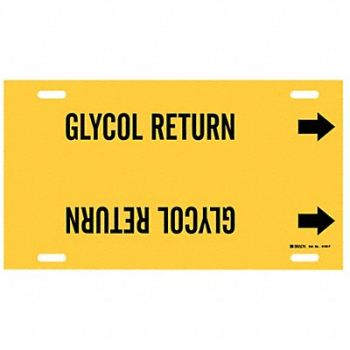 BRADY Pipe Marker Glycol Return 8 in H 16 in W, 5LFV2